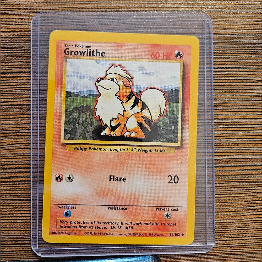 Pokemon Growlithe 28/102 Trading Card